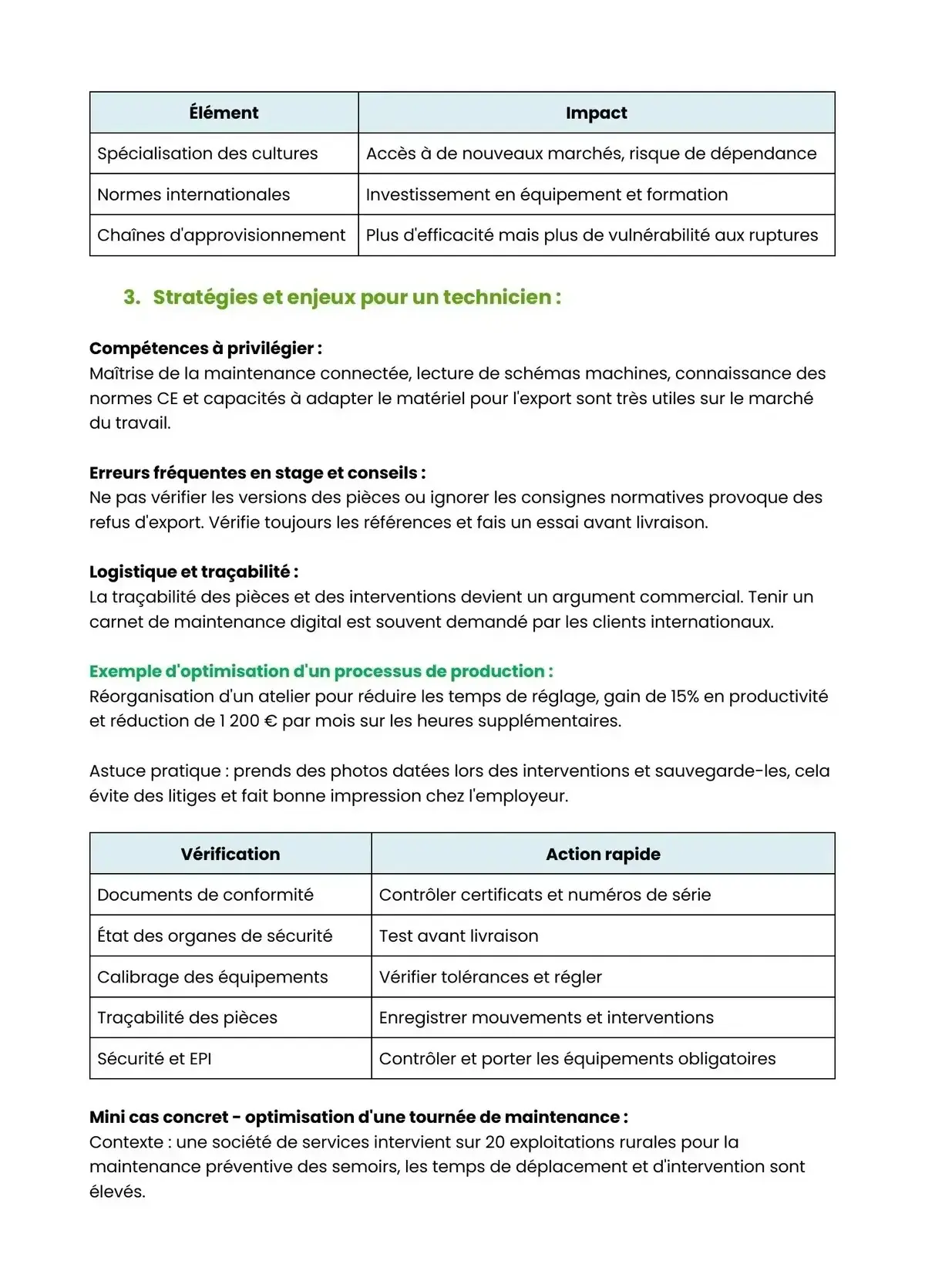 Example Fiche de Révision Bac Pro Agroéquip