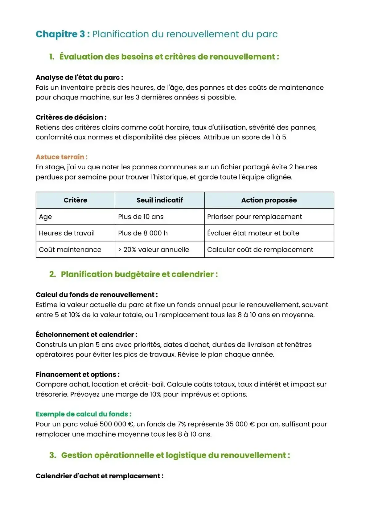 Example Fiche de Révision Bac Pro Agroéquip